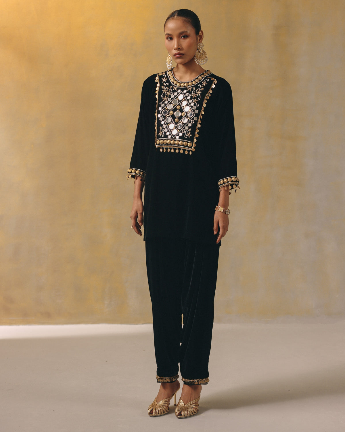 Velvet Noir Kurta Set