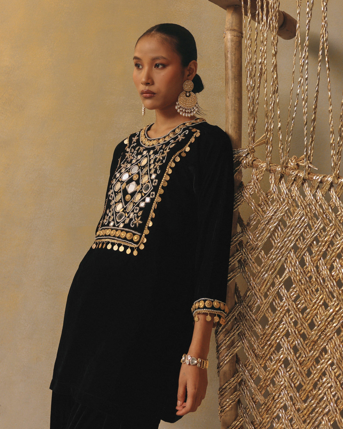 Velvet Noir Kurta Set