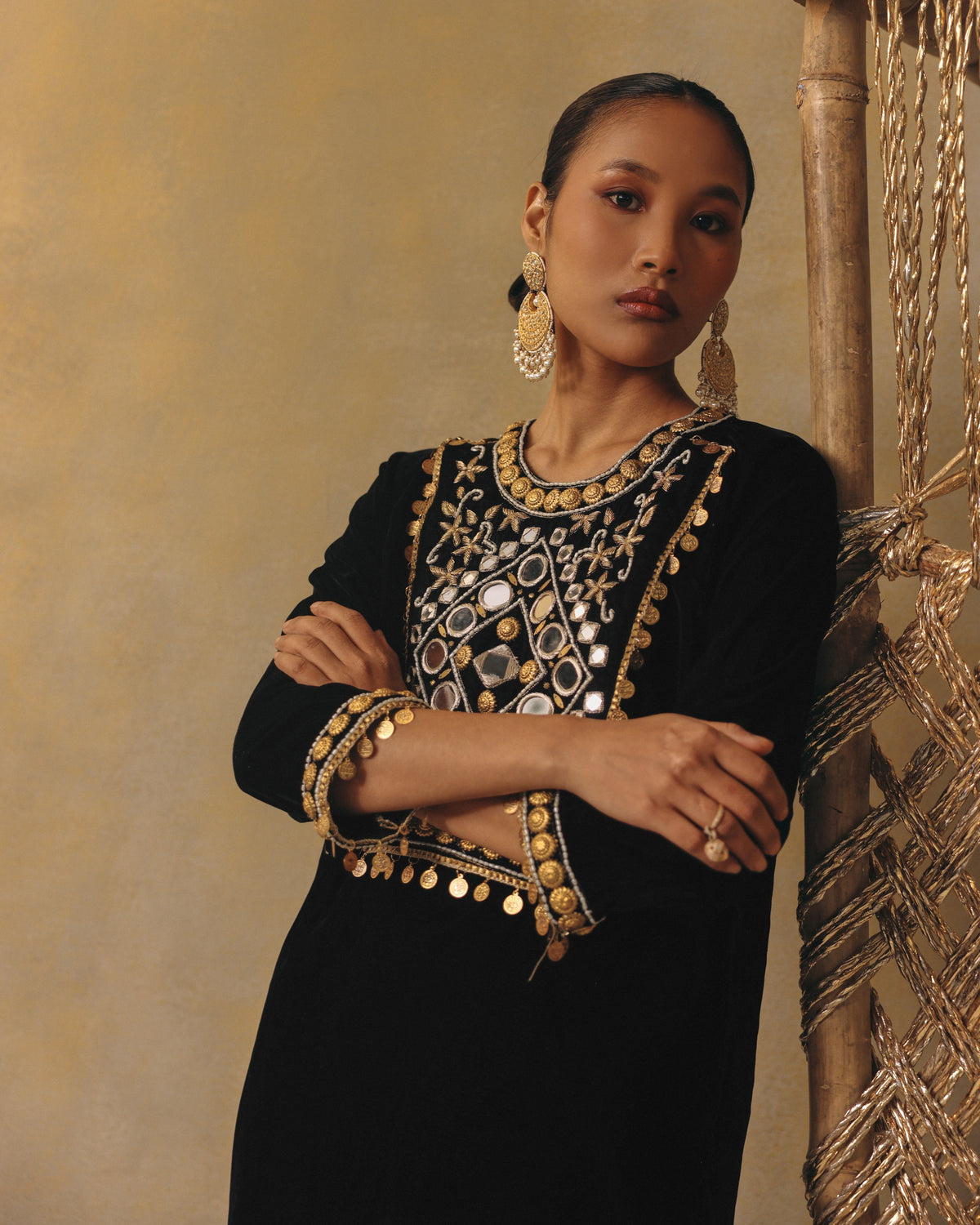 Velvet Noir Kurta Set