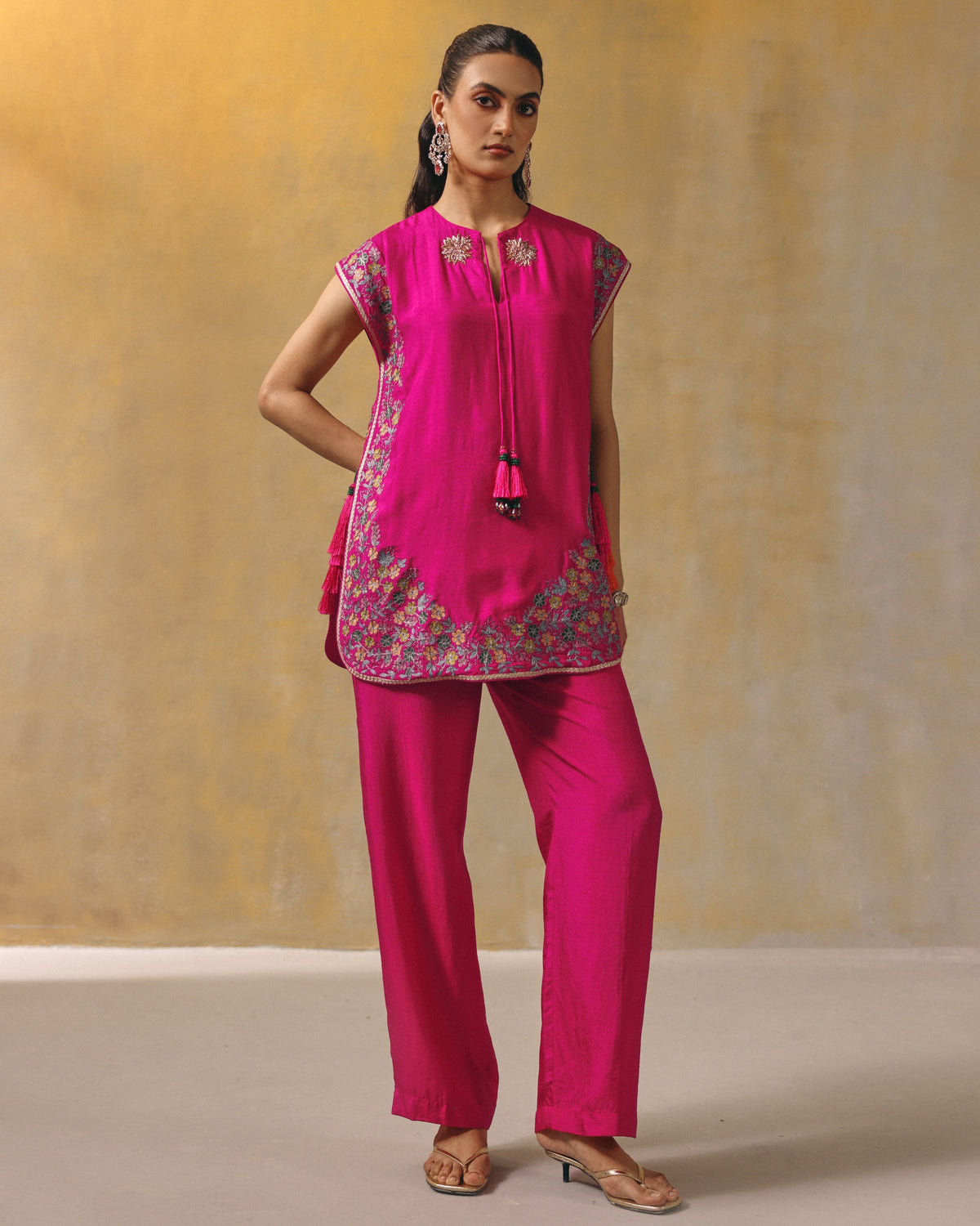 Pink Blossom Kurta Set