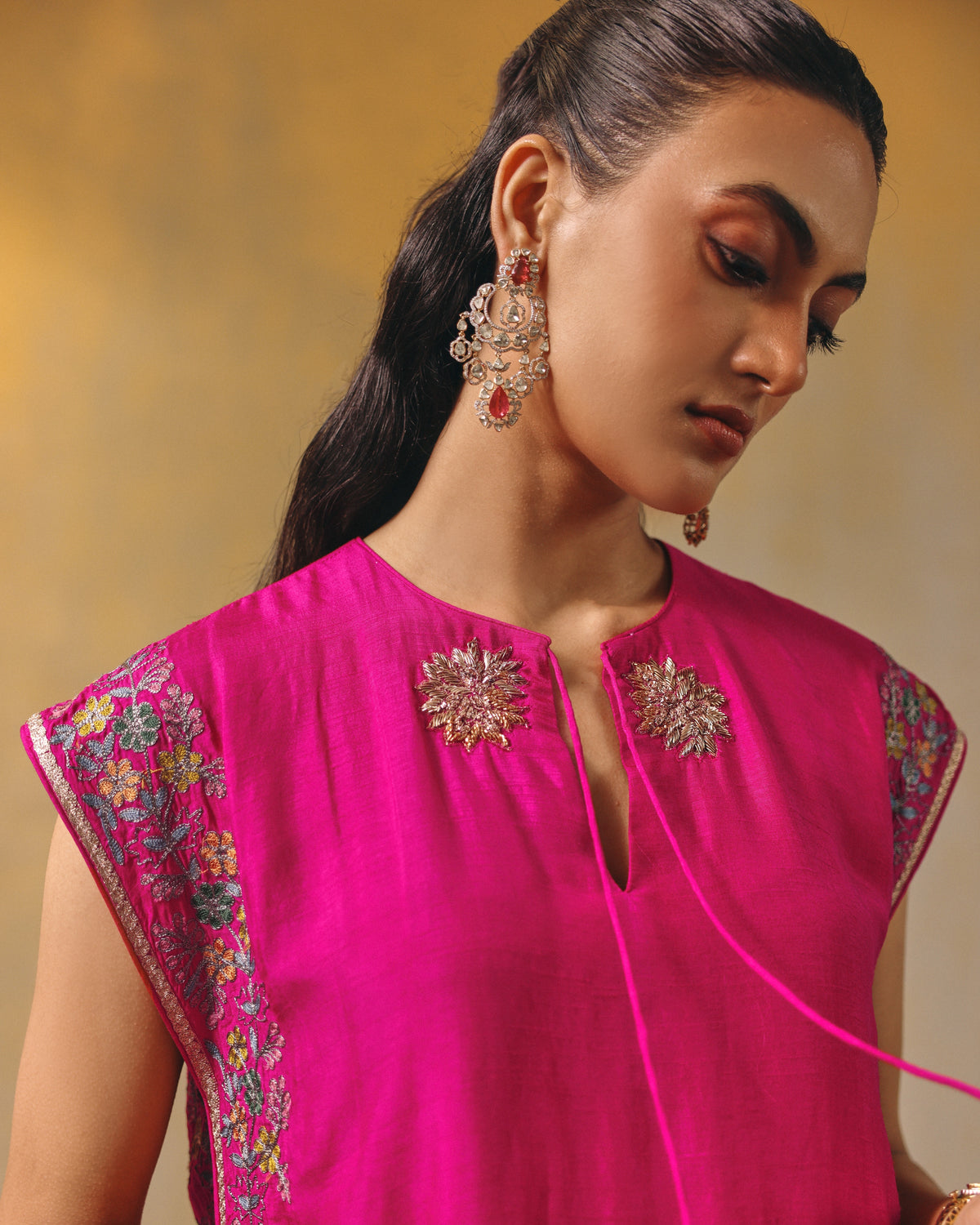 Pink Blossom Kurta Set