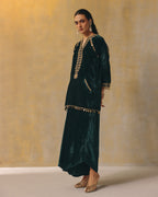Emerald Velvet Firan Kurta Set