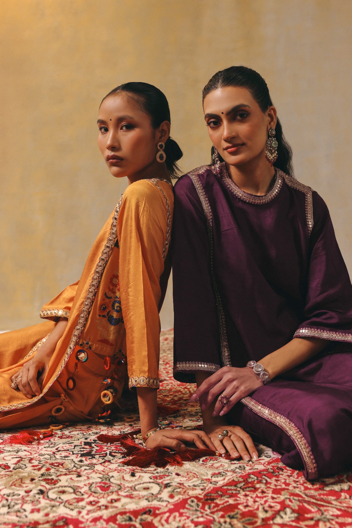 Ruby Tassel Long Kurta Set