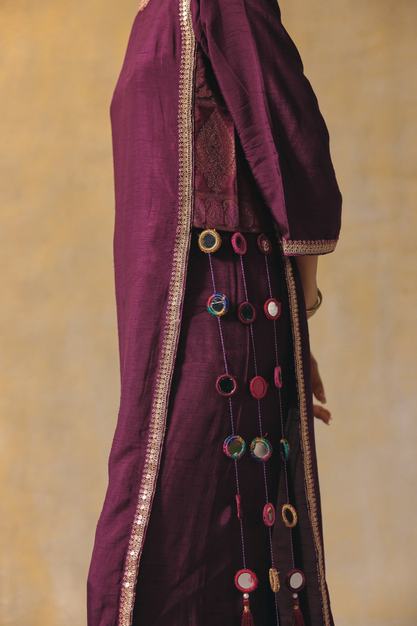 Ruby Tassel Long Kurta Set