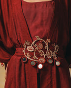 Terracotta Embroidered Kimono Set