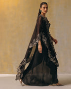 Moonlit Noir Organza Cape Set