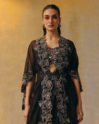 Moonlit Noir Organza Cape Set