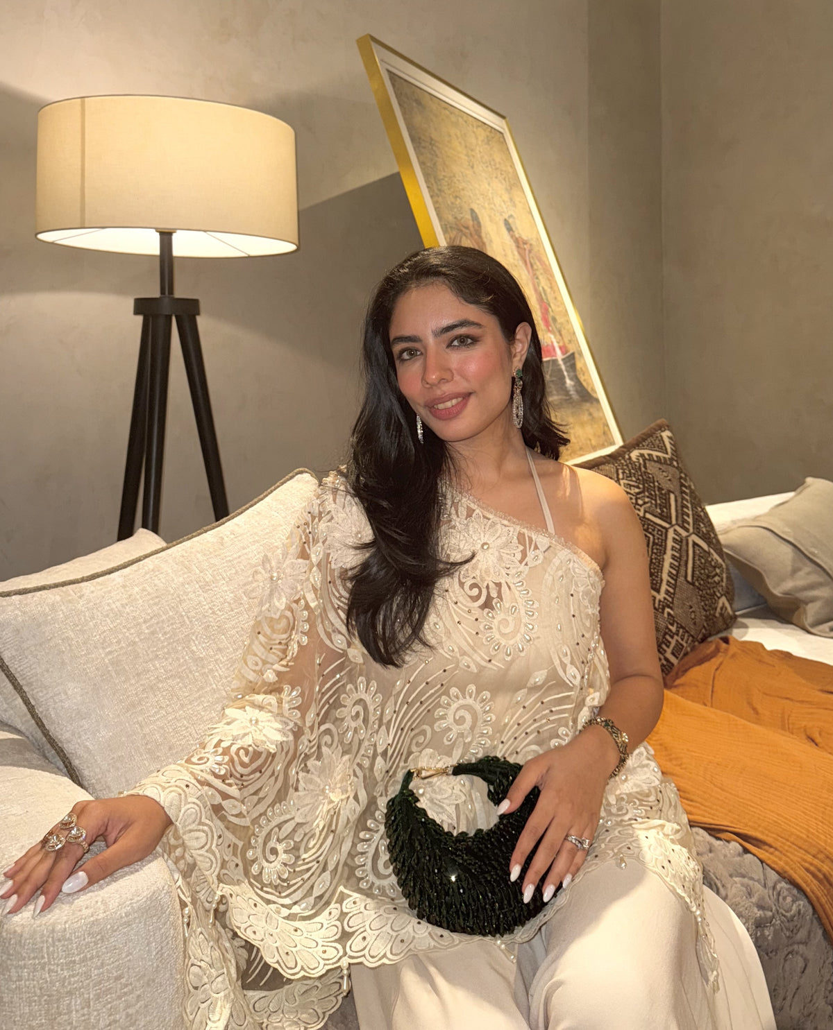Shravani Vohra in Ivory Organza Cape Dhoti Set