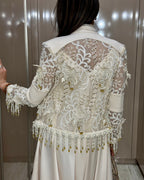 Enna Singh in Ivory Pearl Organza Jacket Set