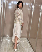 Enna Singh in Ivory Pearl Organza Jacket Set