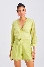 Lime Green Lace Short Set