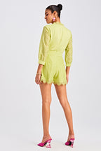 Lime Green Lace Short Set