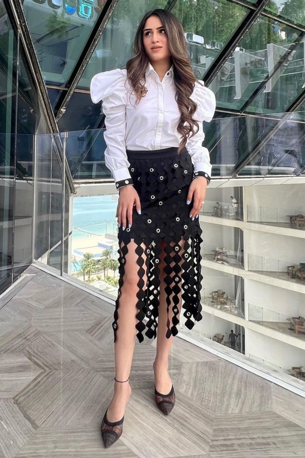 Nikita Vasudev In Our Black Glister Set
