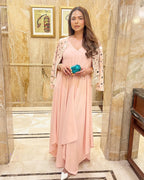 Chandani Girdhar in Blush Pink Mirror Jacket Set