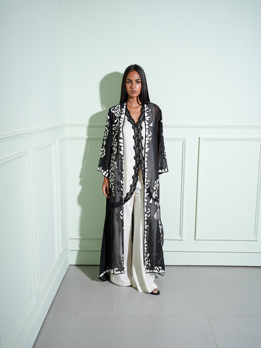 Ivory Noir Cape Set