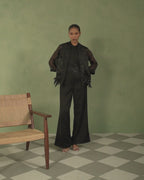 Ebony Organza Jacket & Jumpsuit Set