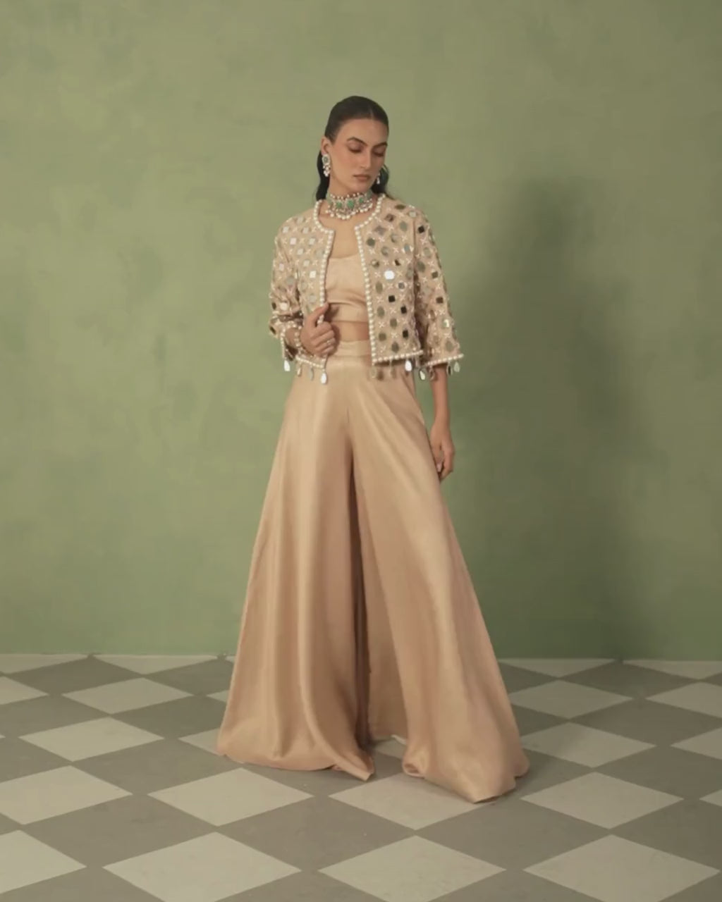 Champagne Mirror Jacket Set