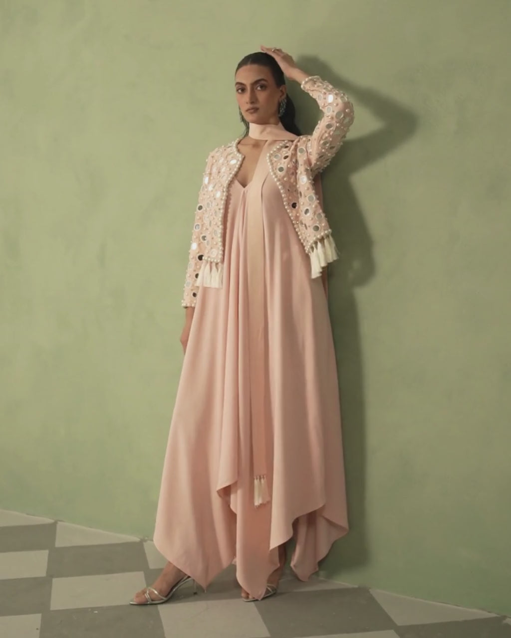 Blush Pink Mirror Jacket Set