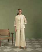 Ivory Organza Jacket & Jumpsuit Set