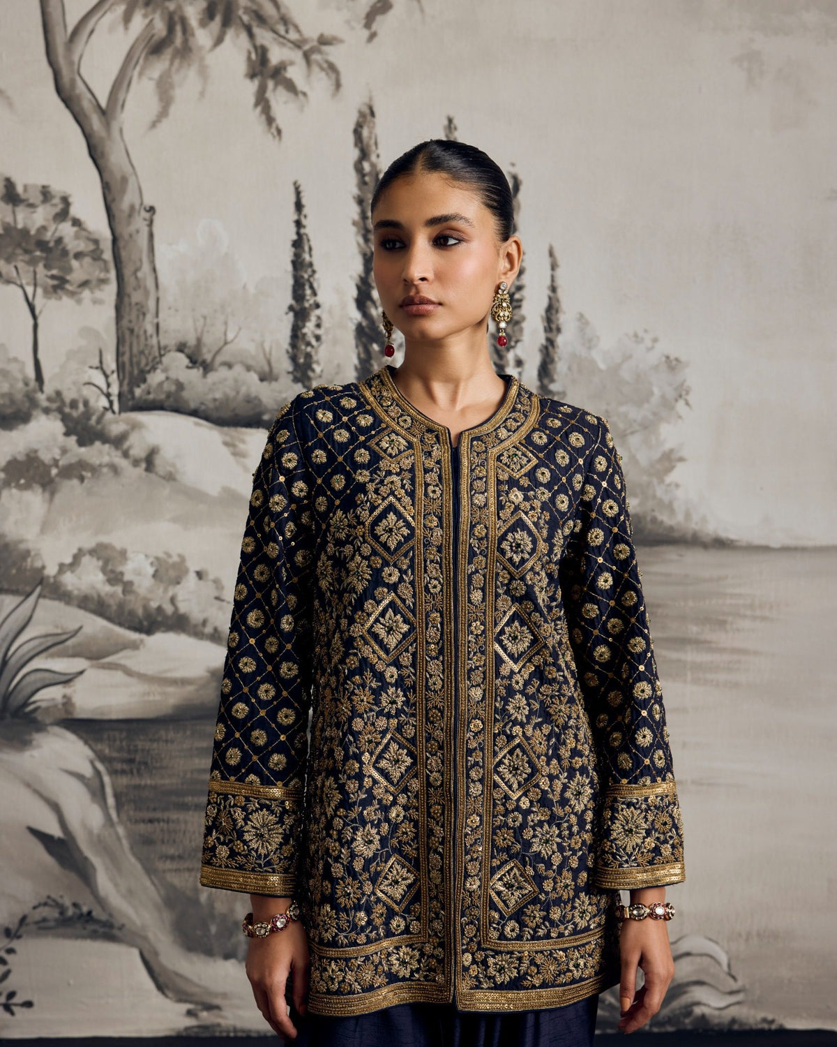 Midnight Zardosi Farshi Set