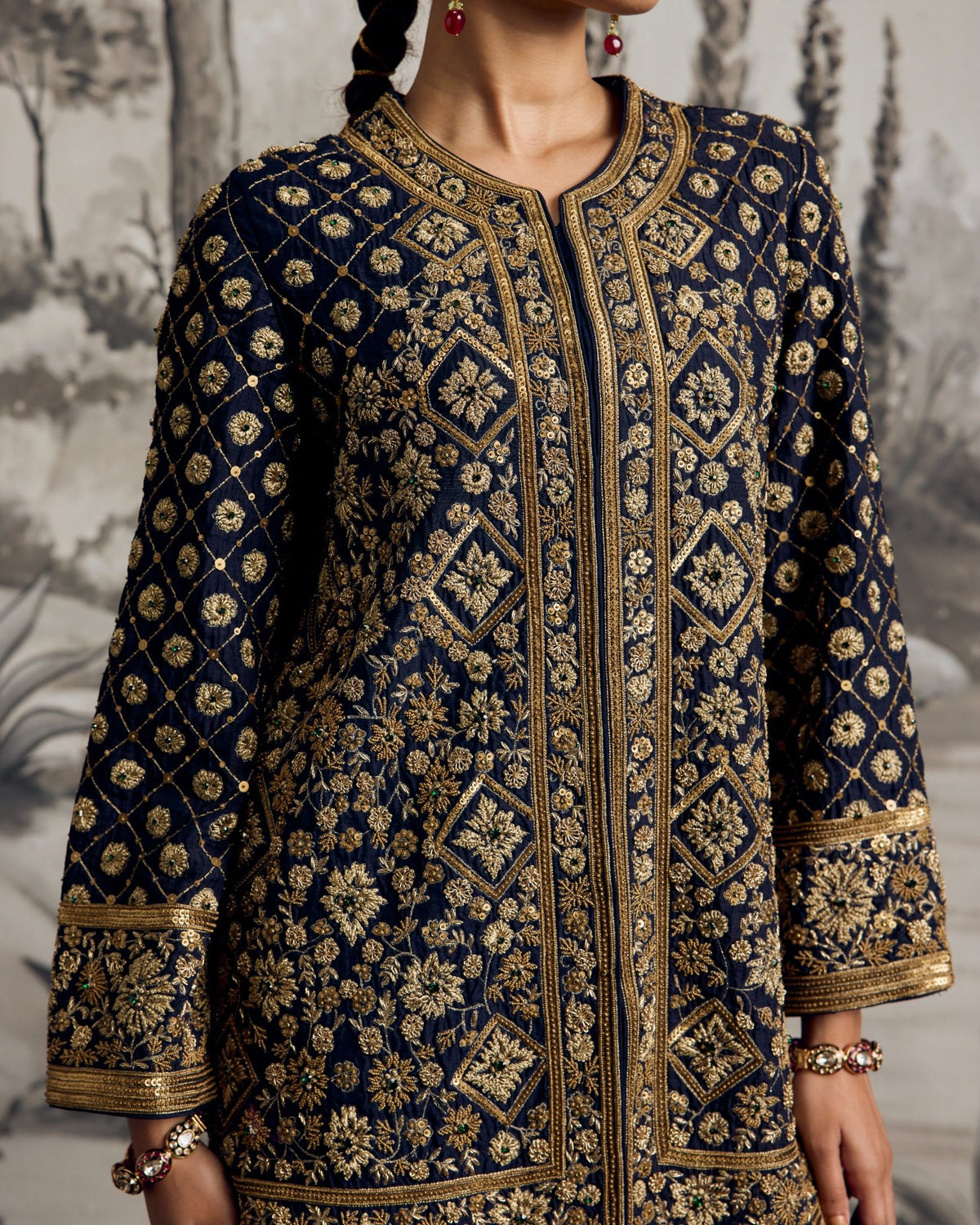 Midnight Zardosi Farshi Set