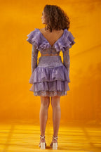 Lilac Ruffled Layered Skirt Set