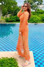 Ola Fringe Orange Dress