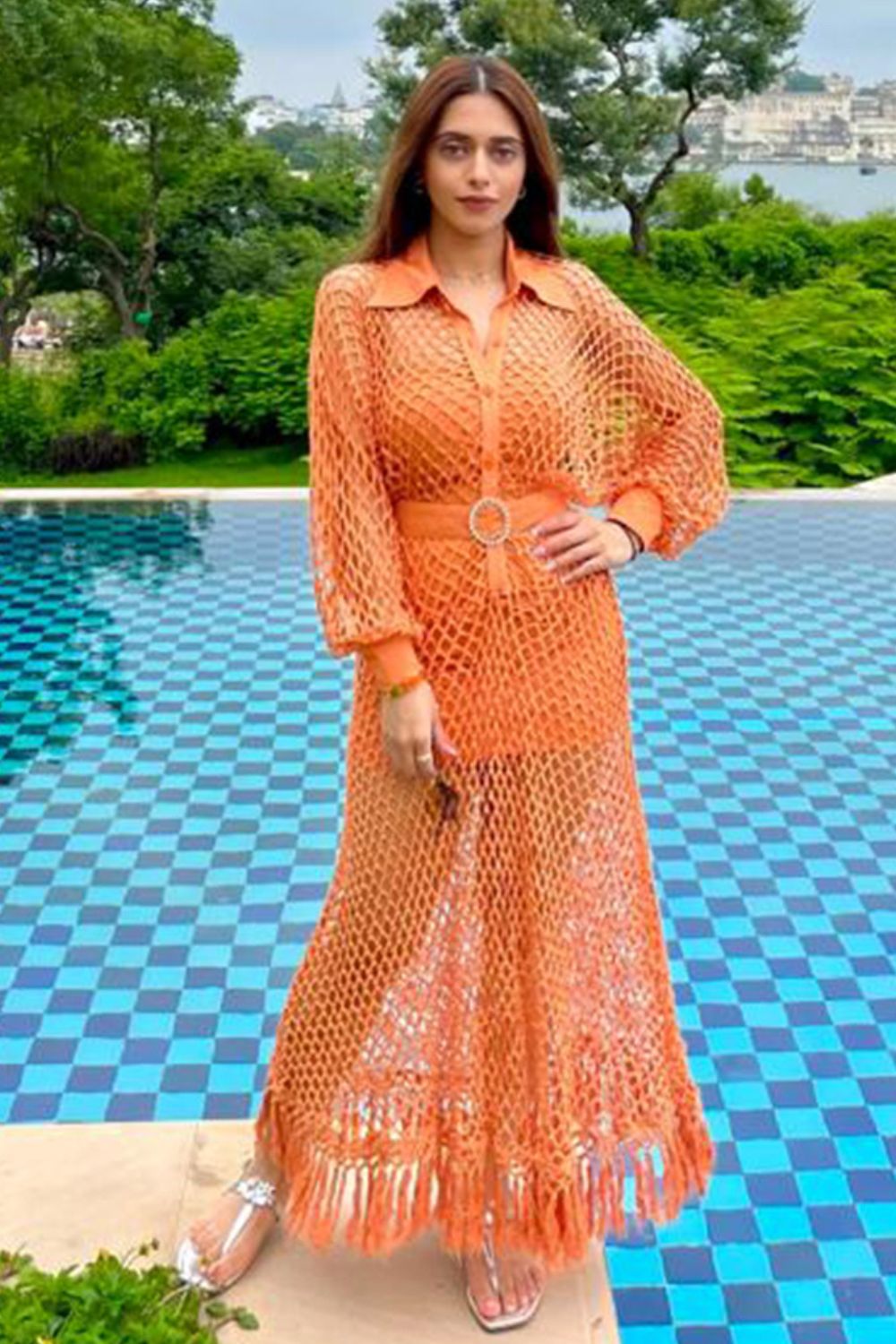 Ola Fringe Orange Dress
