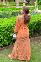Ola Fringe Orange Dress