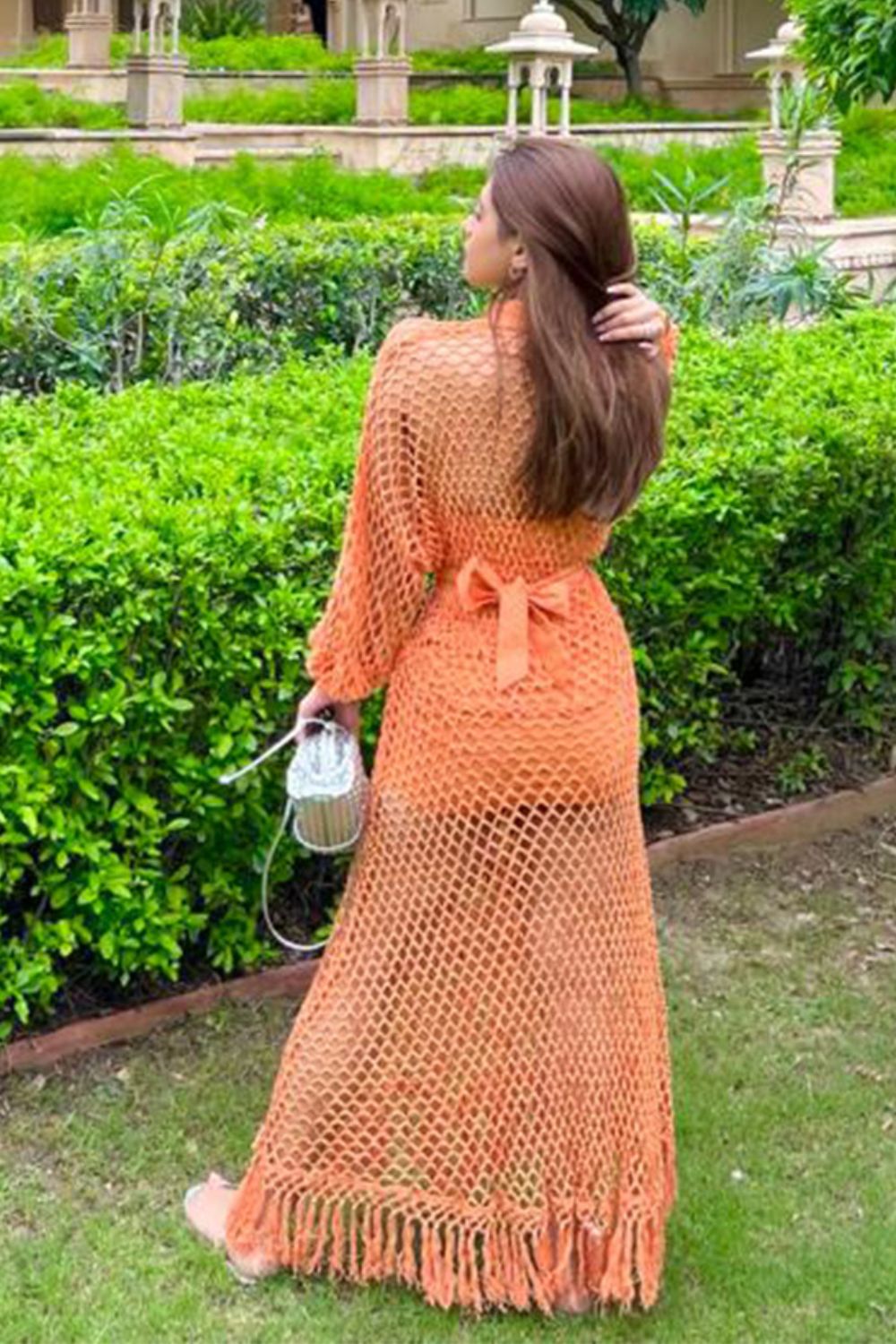Ola Fringe Orange Dress