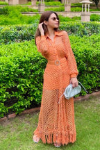 Ola Fringe Orange Dress
