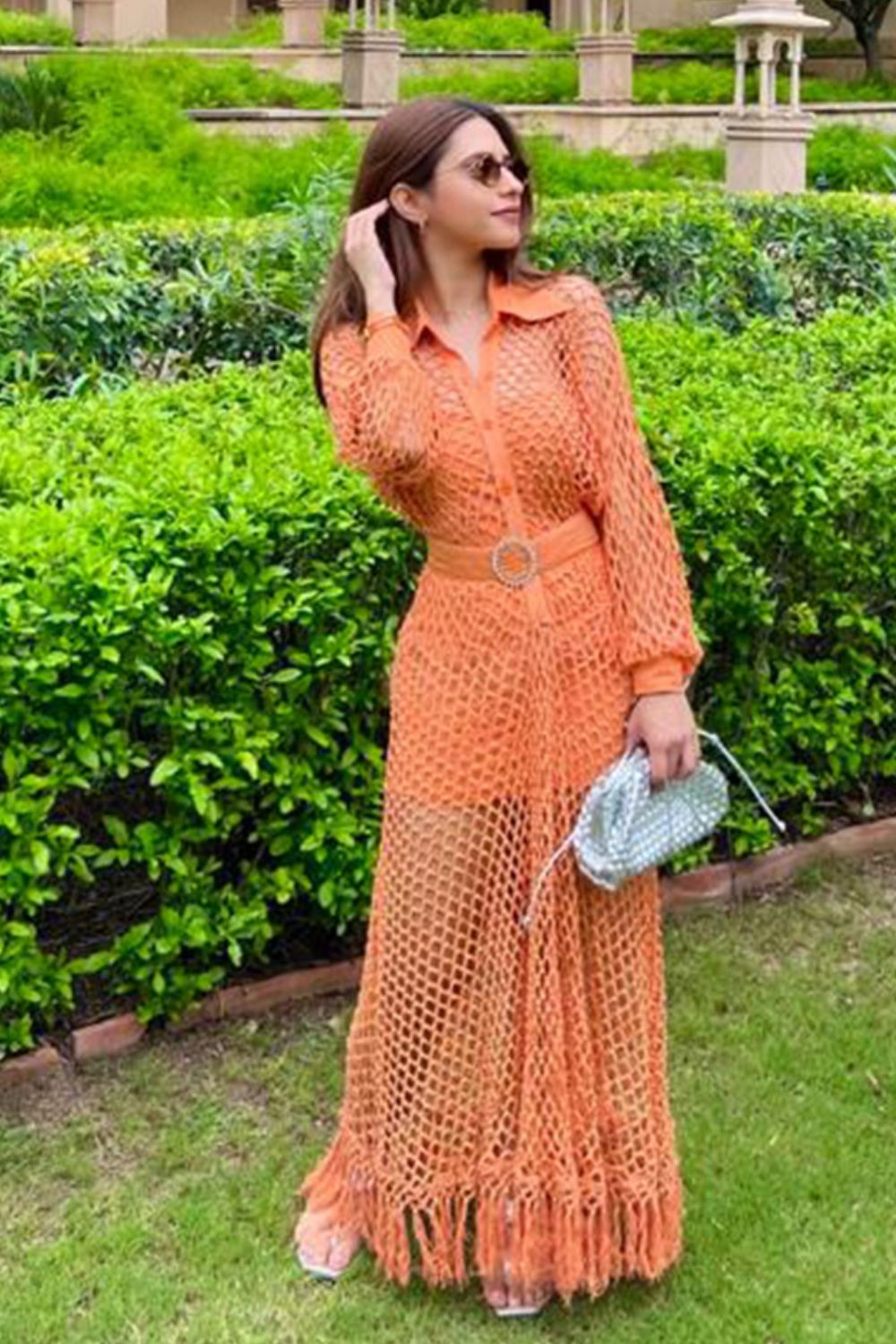 Ola Fringe Orange Dress